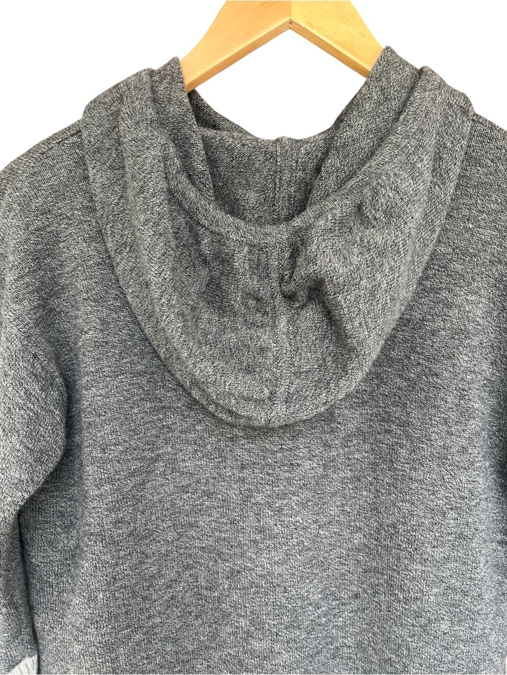 ATHLETA 100% Extra Fine Merino Wool Gray Colorblock Hoodie Sweater Small - Picture 5 of 9